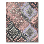 Dusty Rose and Lilac Damask Scroll Rug