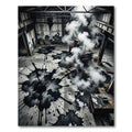 Industrial Black Ink Splatter Rug