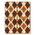 Mid Century Earth Tone Geometric Diamond Rug