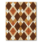 Mid Century Earth Tone Geometric Diamond Rug