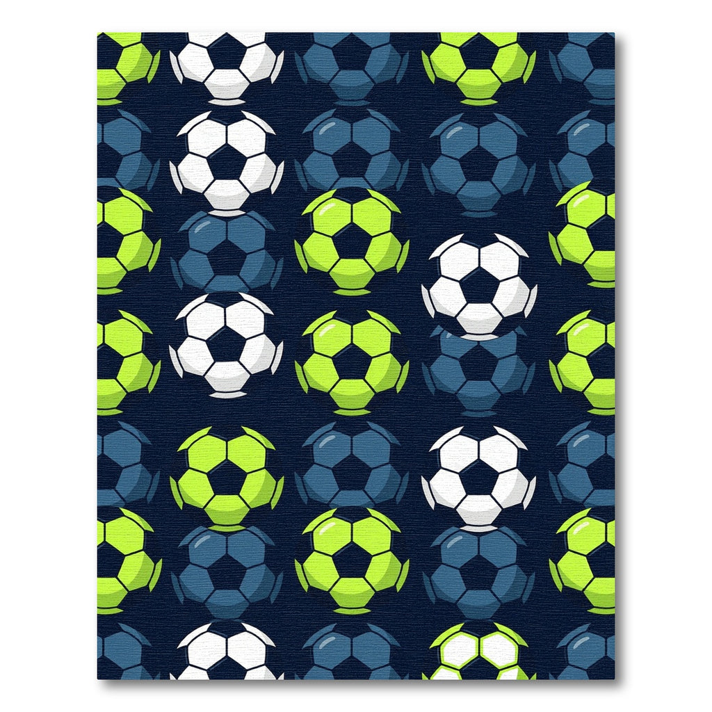 Vibrant Neon Soccer Ball Graphic Rug
