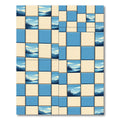 Sky Blue Mountain Landscape Squares Rug