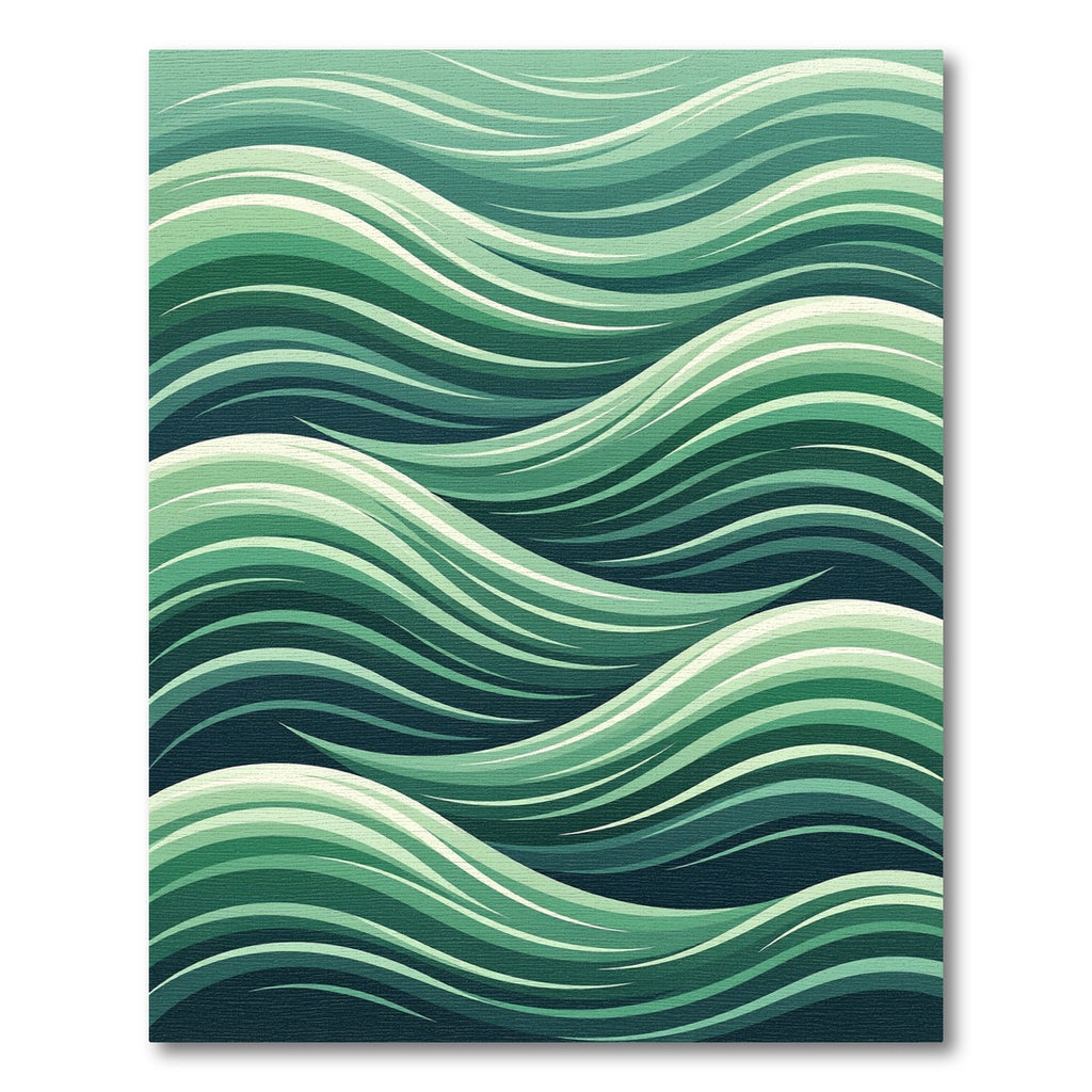 Ethereal Sage Green Flowing Wave Rug