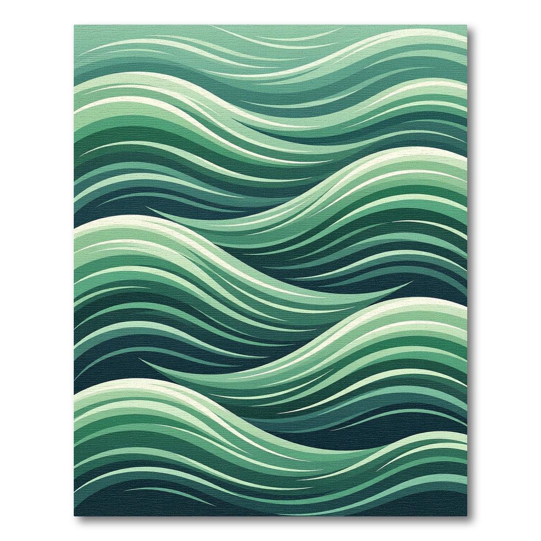 Ethereal Sage Green Flowing Wave Rug