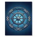 Nautical Helm With Braided Rope Infinity Rug