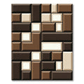 Modern Coffee Tones Geometric Block Rug