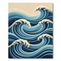 Abstract Navy Blue Ocean Wave Rug