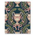 Antique Urn Laurel Pink Ribbon Artwork Rug