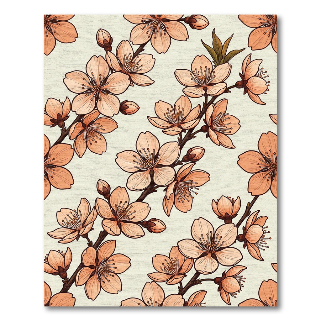 Coral Blossom Branch Artful Arrangement Rug