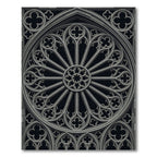 Gothic Slate Gray Ornate Cathedral Rose Rug
