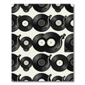 Retro Vinyl Record Monochrome Illustration Rug
