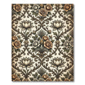 Antique Rose Lotus Scroll Garden Rug