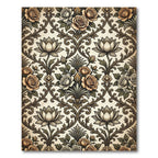 Antique Rose Lotus Scroll Garden Rug
