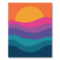 Vibrant Sunset Wave Layers Rug