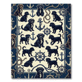 Nautical Black Puppy Anchor Helm Navy Rug