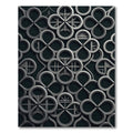 Sophisticated Charcoal Gothic Quatrefoil Geometric Rug
