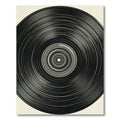 Minimalist Monochrome Concentric Vinyl Circular Abstract Rug