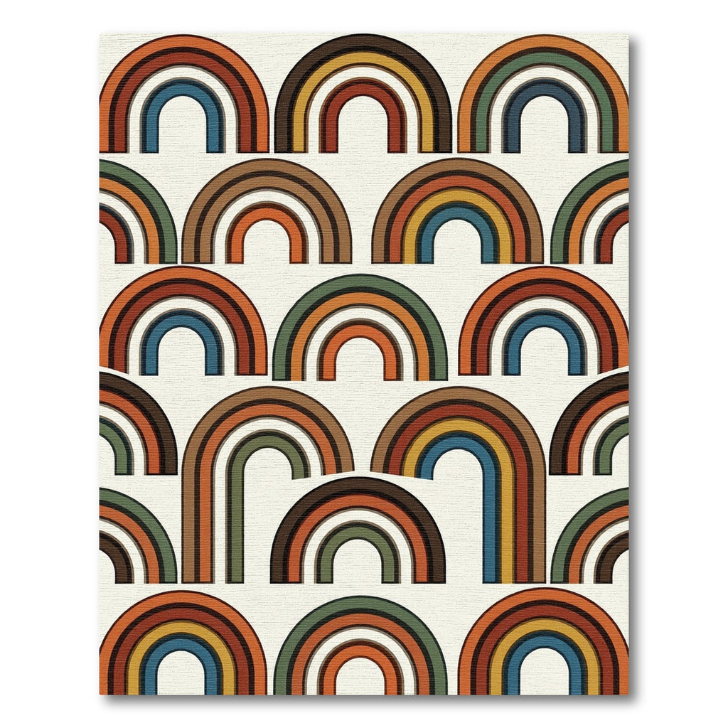 Retro Mid-Century Rainbow Arch Rug