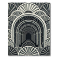 Monochromatic Archway Fan Motif Rug