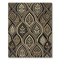 Sophisticated Gold Leaf Weave Art Rug