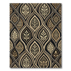 Sophisticated Gold Leaf Weave Art Rug
