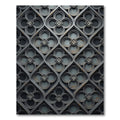 Gothic Charcoal Quatrefoil Diamond Medallion Rug