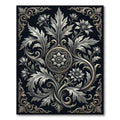 Elegant Silver Monochrome Floral Medallion Rug
