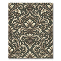 Elegant Golden Floral Scroll Rug