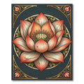 Coral Pink Lotus Mandala Art Rug