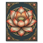 Coral Pink Lotus Mandala Art Rug