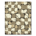 Distressed Neutral Earth Tone Stone Checkered Rug
