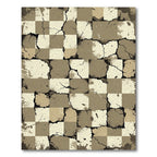 Distressed Neutral Earth Tone Stone Checkered Rug