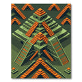 Isometric Orange Temple Pyramid Geometry Rug
