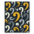 Yellow Gray Scroll Question Mark Rug