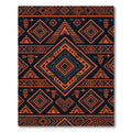Geometric Ochre Charcoal Tribal Diamond Rug