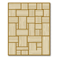 Modern Ochre Geometric Linear Grid Rug