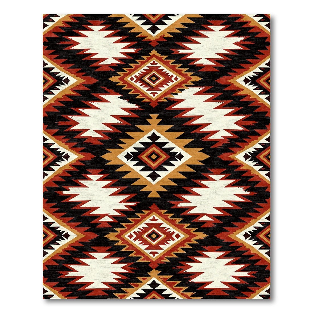 Earthy Southwestern Geometric Diamond Aztec Rug