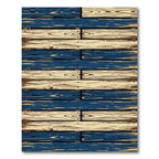 Rustic Navy and Cream Striped Planks Rug