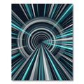 Modern Teal Abstract Infinite Tunnel Rug