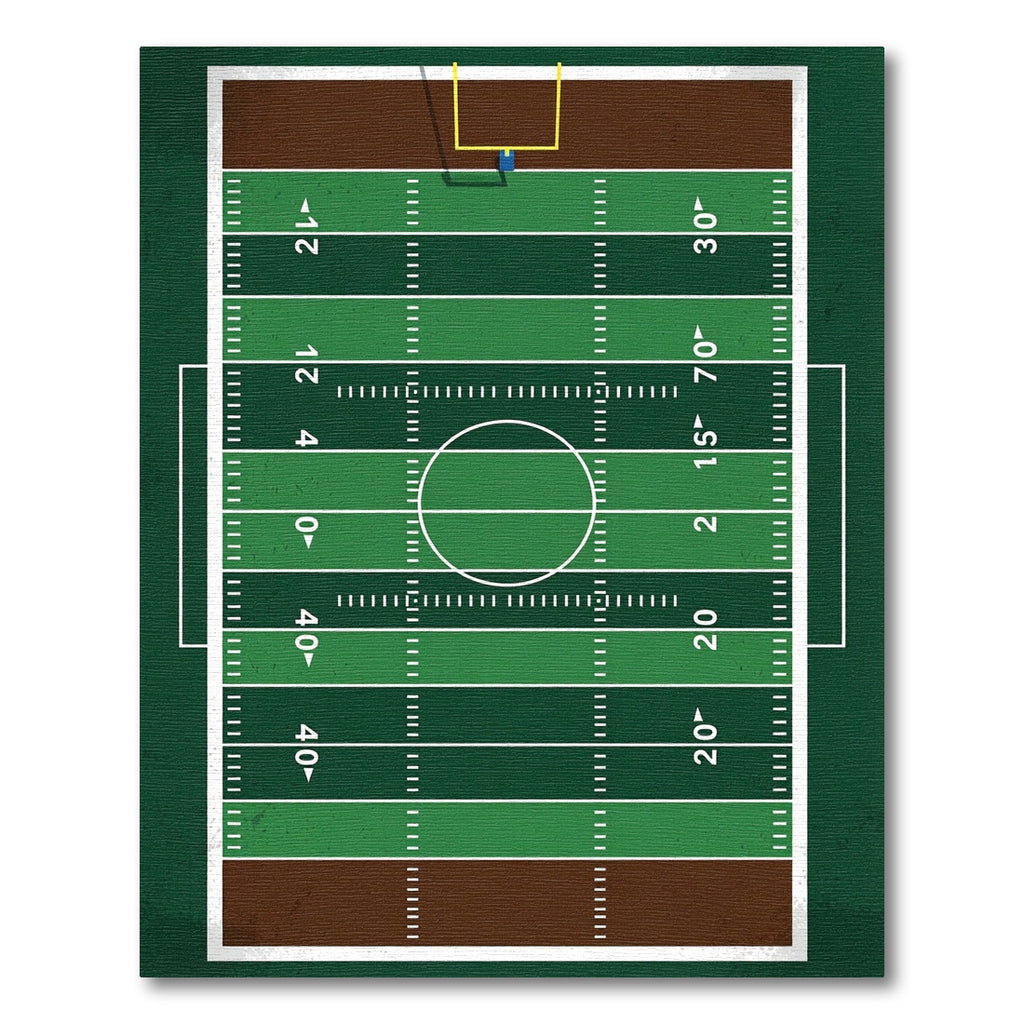 Green Grid Football Stadium Field Rug