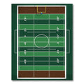 Green Grid Football Stadium Field Rug