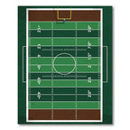 Green Grid Football Stadium Field Rug