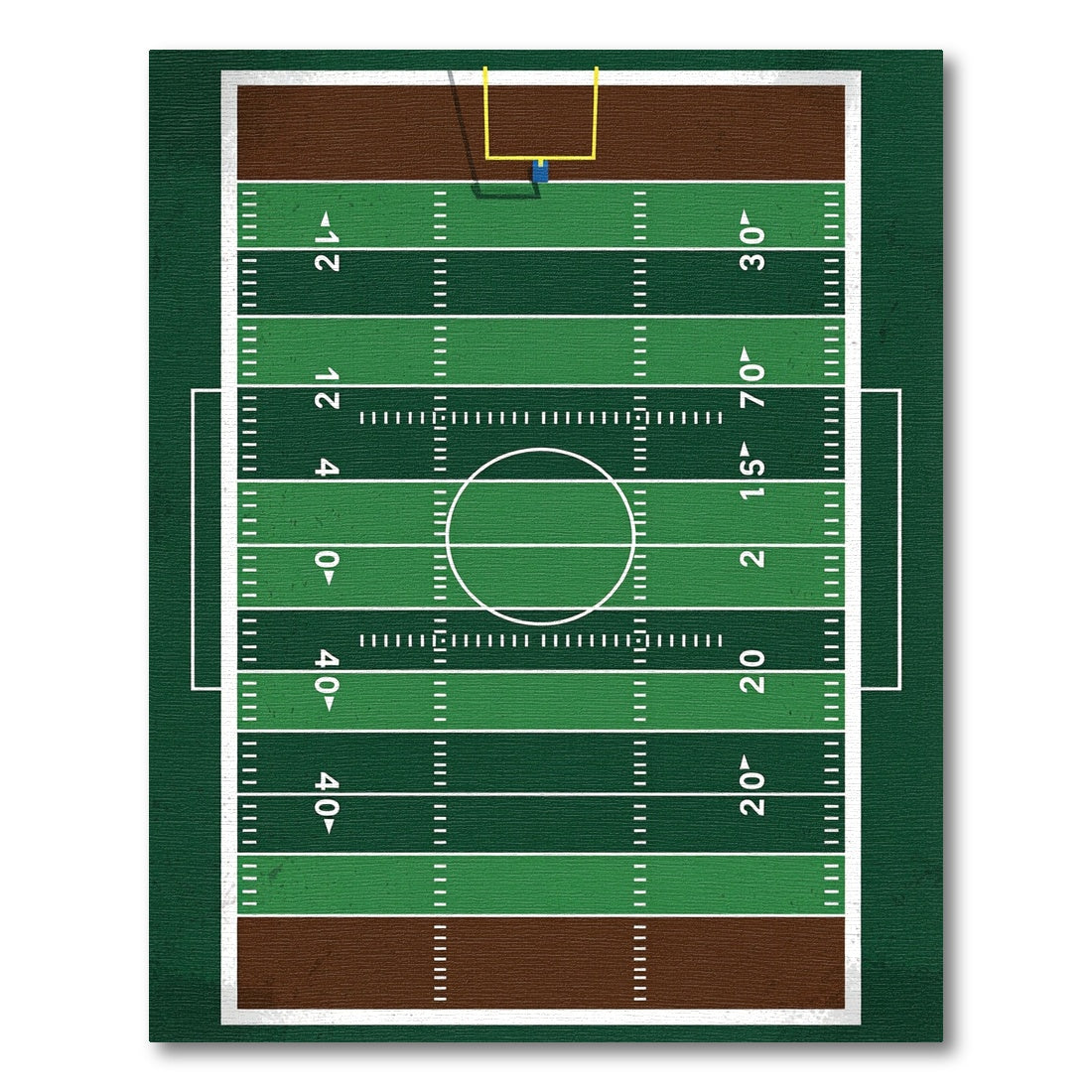 Green Grid Football Stadium Field Rug