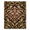 Golden Baroque Floral Vines Rug