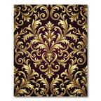 Golden Baroque Floral Vines Rug
