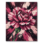 Dramatic Magenta Carnation Floral Art Rug