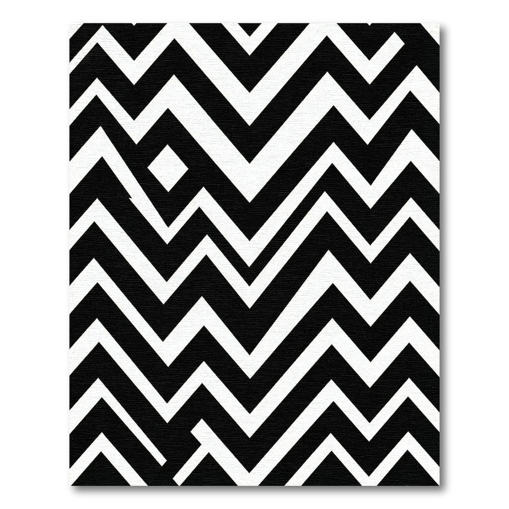 Bold Minimalist Black and White Chevron Rug