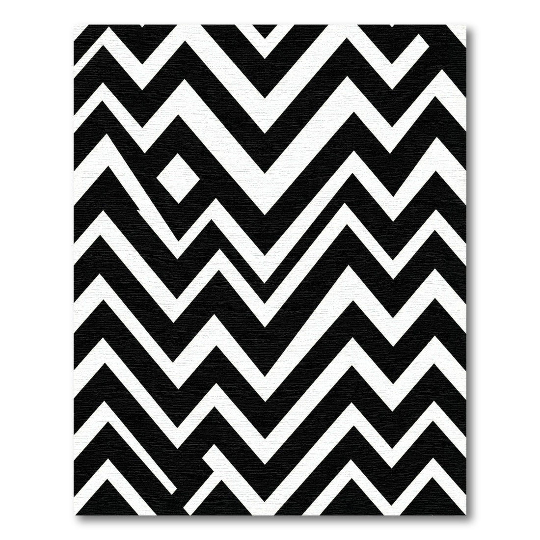 Bold Minimalist Black and White Chevron Rug
