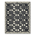 Classic Charcoal Lattice Floral Rug