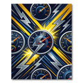 Electric Speedometer Bolt Graphic Rug